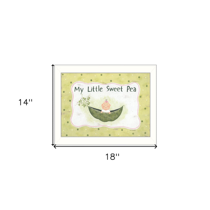 My Little Sweet Pea White Framed Print Wall Art