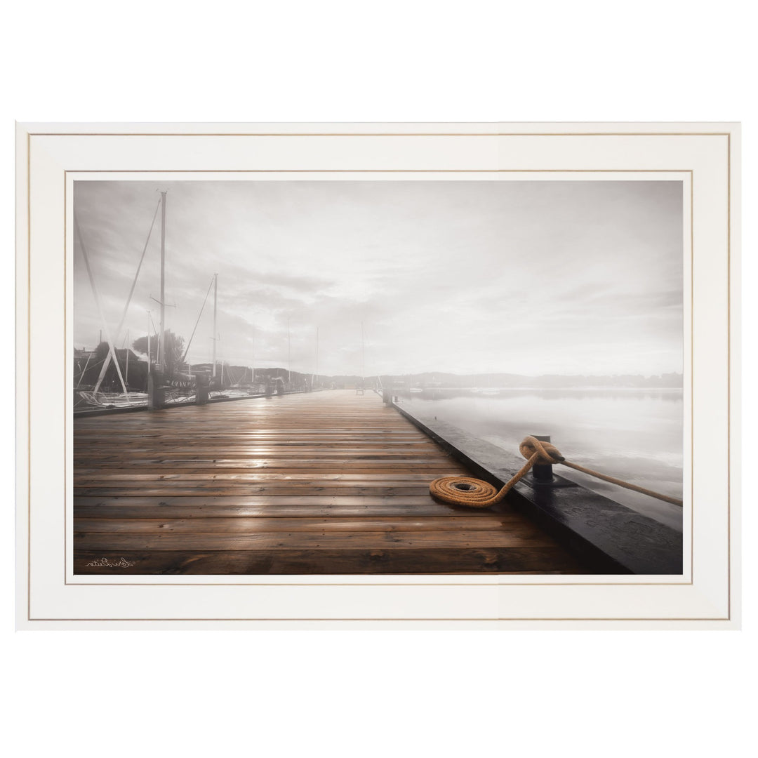 Newport Dock I White Framed Print Wall Art