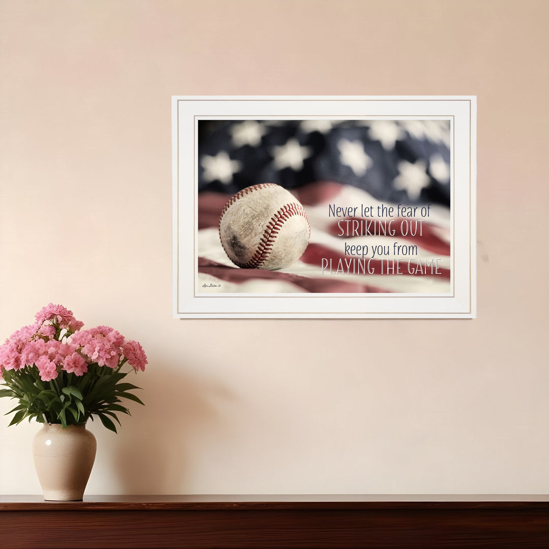 Baseball Playing the Game 1 White Framed Print Wall Art