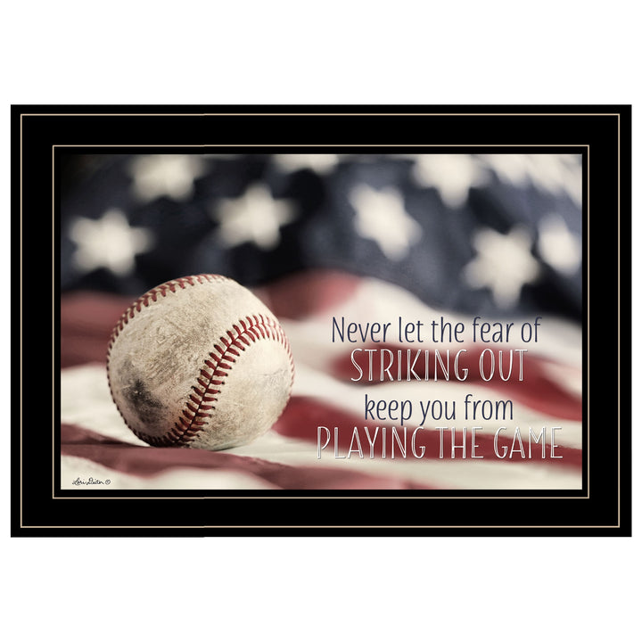 Baseball Playing the Game 2 Black Framed Print Wall Art