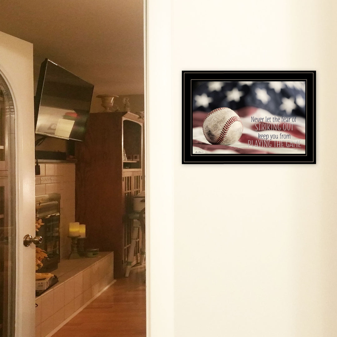 Baseball Playing the Game 2 Black Framed Print Wall Art