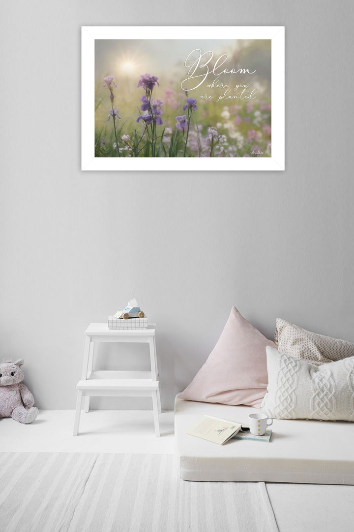 Bloom Where You are Planted White Framed Print Wall Art