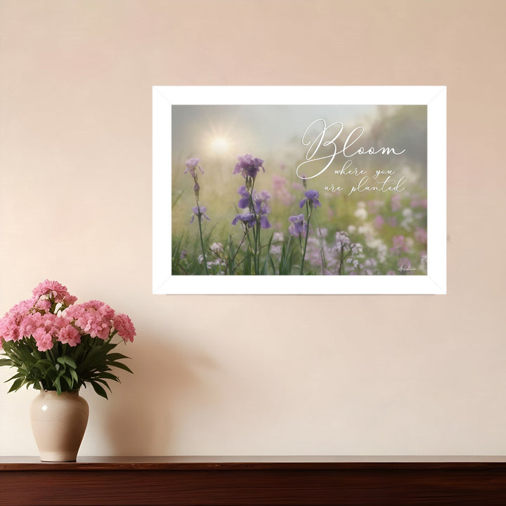 Bloom Where You are Planted White Framed Print Wall Art