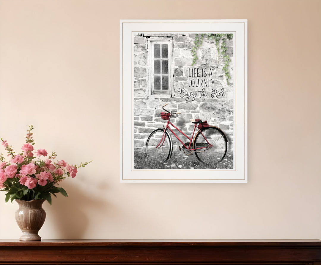 Life is a Journey 2 White Framed Print Wall Art