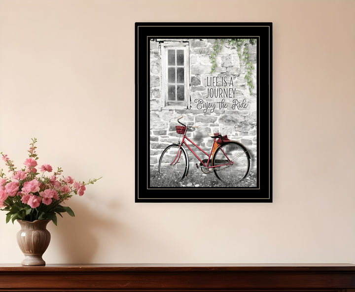 Life is a Journey 3 Black Framed Print Wall Art