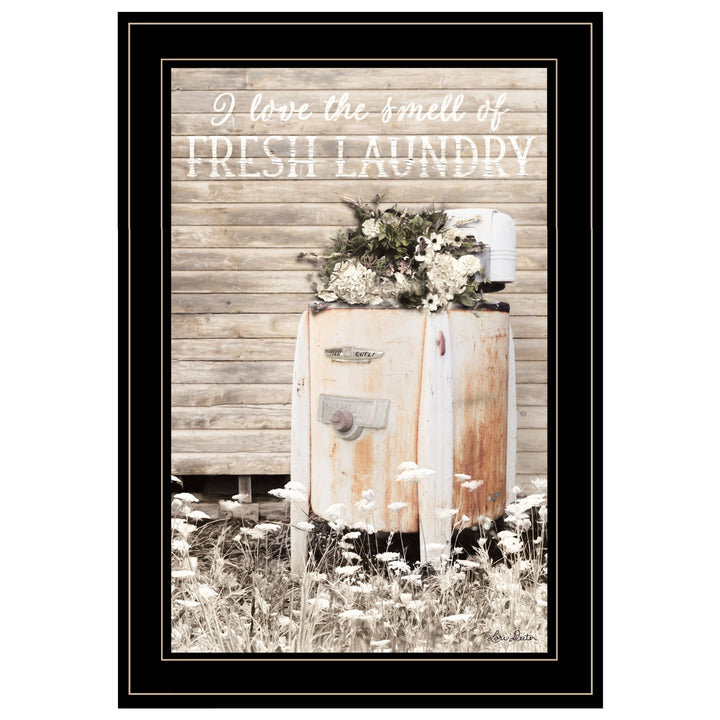 Fresh Laundry 2 Black Framed Print Bathroom Wall Art