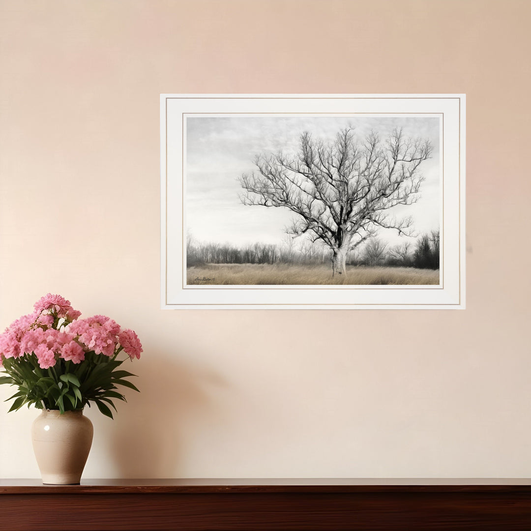 Earth and Sky 1 White Framed Print Wall Art