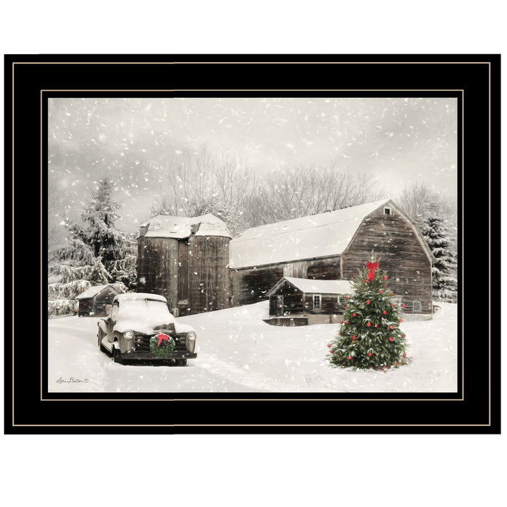 Farmhouse Christmas 2 Black Framed Print Wall Art