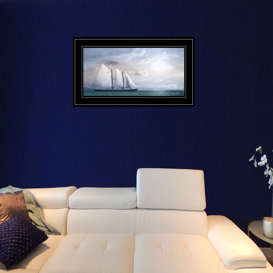 Adventure on the Seas 2 Black Framed Print Wall Art