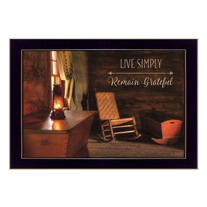 Live Simply 3 Black Framed Print Wall Art