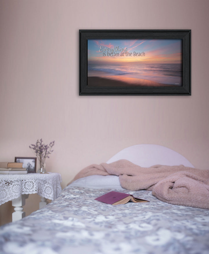 At the Beach Black Framed Print Wall Art