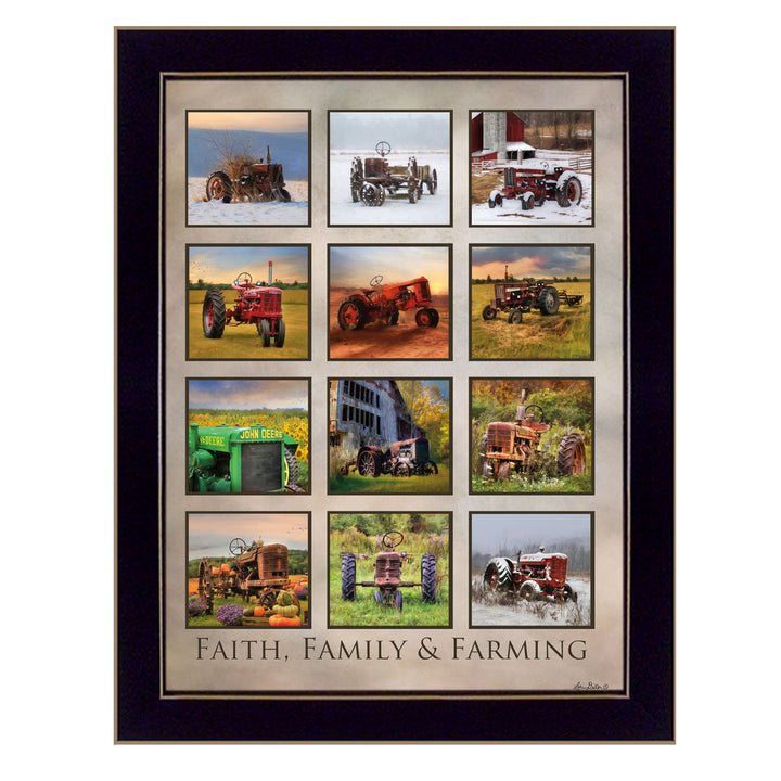 Faith Family Farming Black Framed Print Wall Art