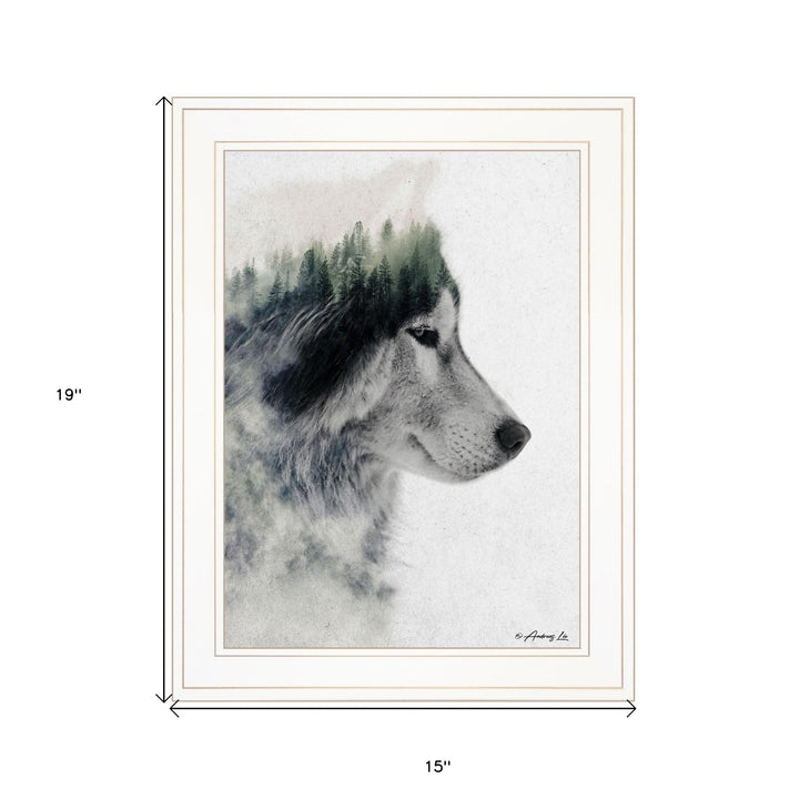 Wolf Stare 1 White Framed Print Wall Art