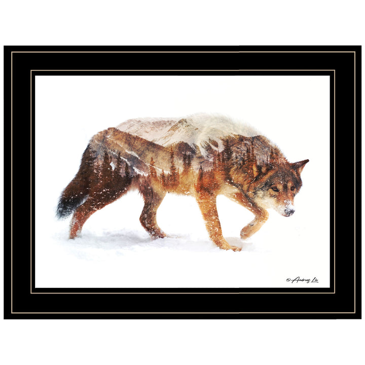 Arctic Wolf 2 Black Framed Print Wall Art