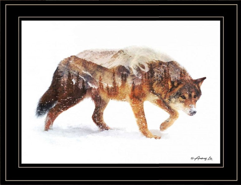 Arctic Wolf 2 Black Framed Print Wall Art