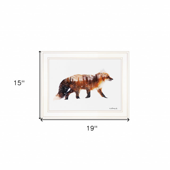 Arctic Red Fox 1 White Framed Print Wall Art