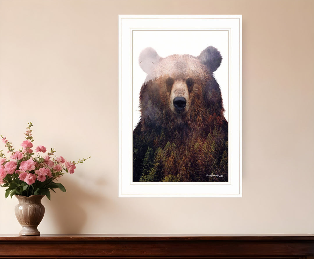 King of the Forest 3 White Framed Print Wall Art