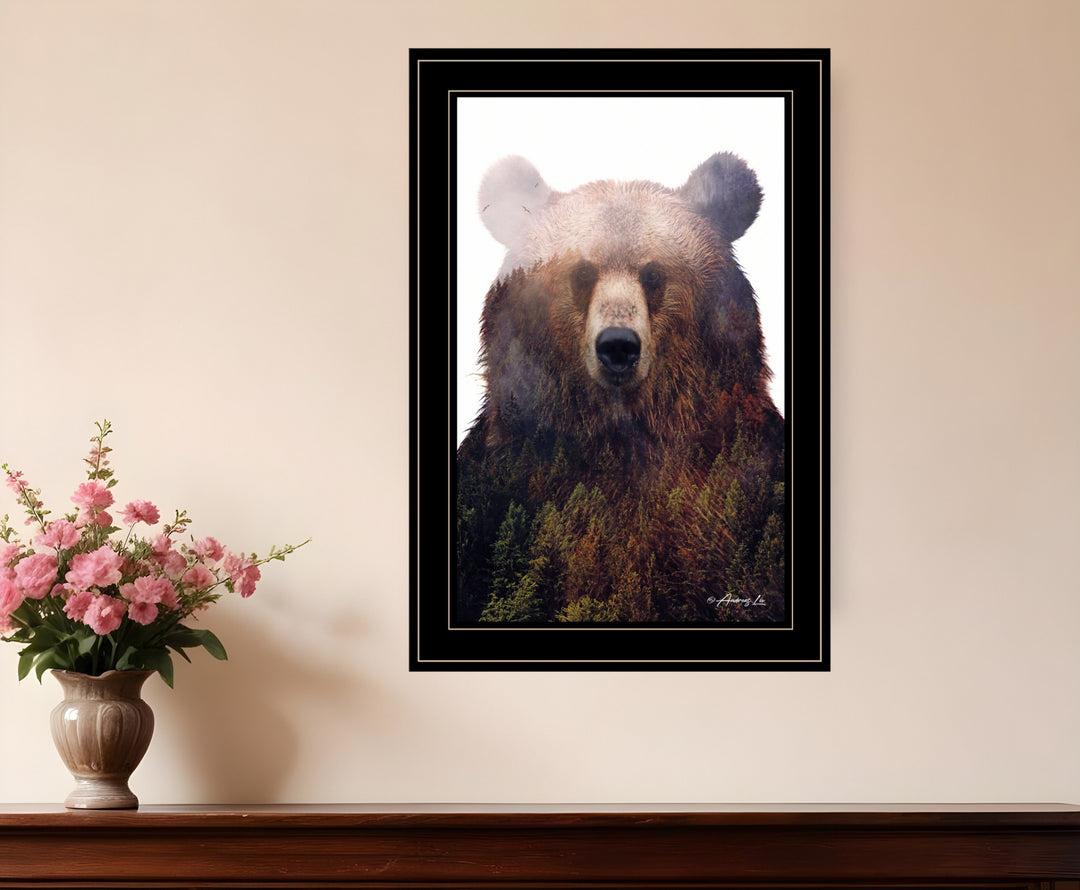 King of the Forest 4 Black Framed Print Wall Art