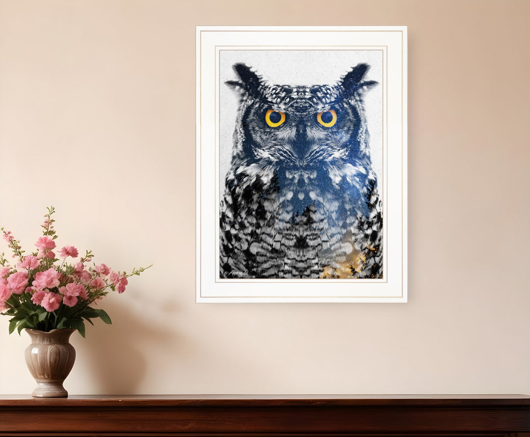 Night Owl 2 White Framed Print Wall Art