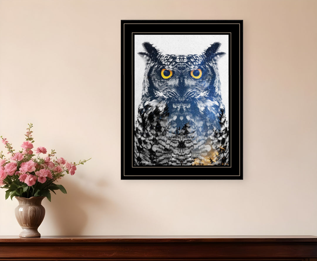 Night Owl 3 Black Framed Print Wall Art