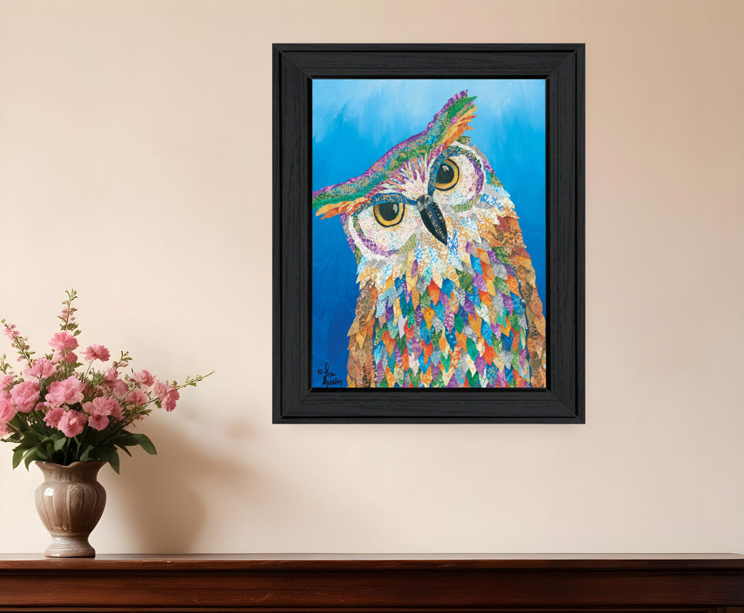 Hooo Me? Black Framed Print Wall Art