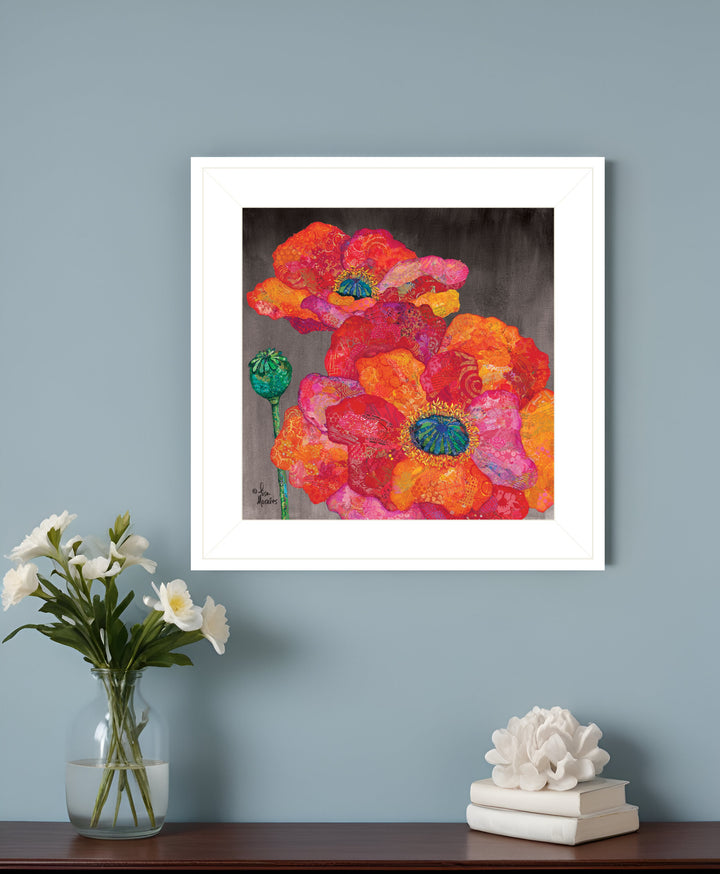 Blooms on Black II 1 White Framed Print Wall Art