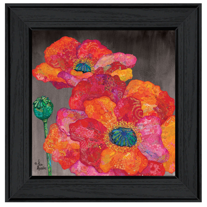 Blooms on Black II 2 Black Framed Print Wall Art