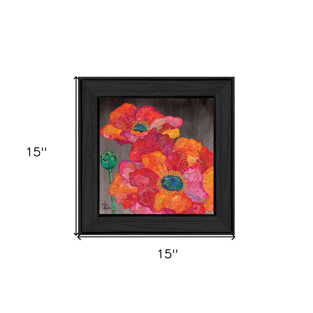 Blooms on Black II 2 Black Framed Print Wall Art