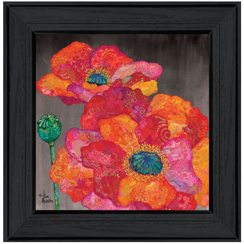 Blooms on Black II 2 Black Framed Print Wall Art