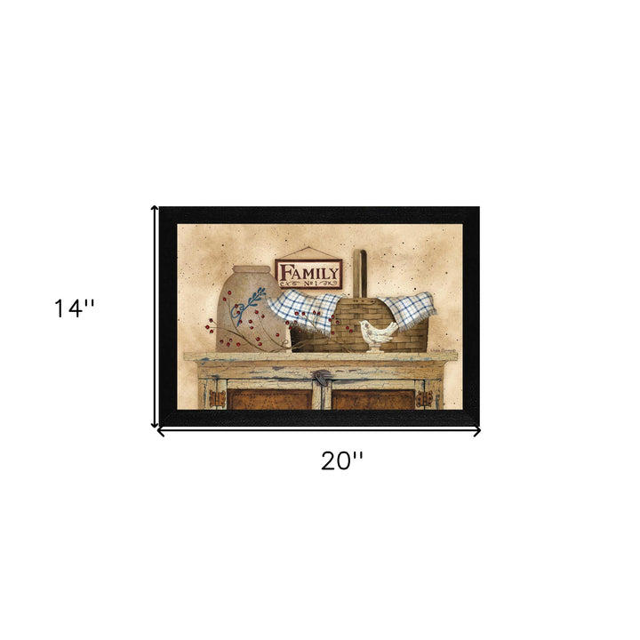 Family Still Life 1 Black Framed Print Wall Art