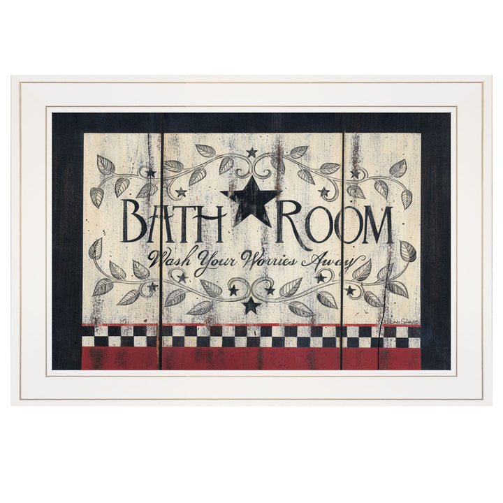 Bathroom White Framed Print Bathroom Wall Art