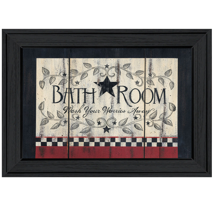 Bathroom 4 Black Framed Print Bathroom Wall Art