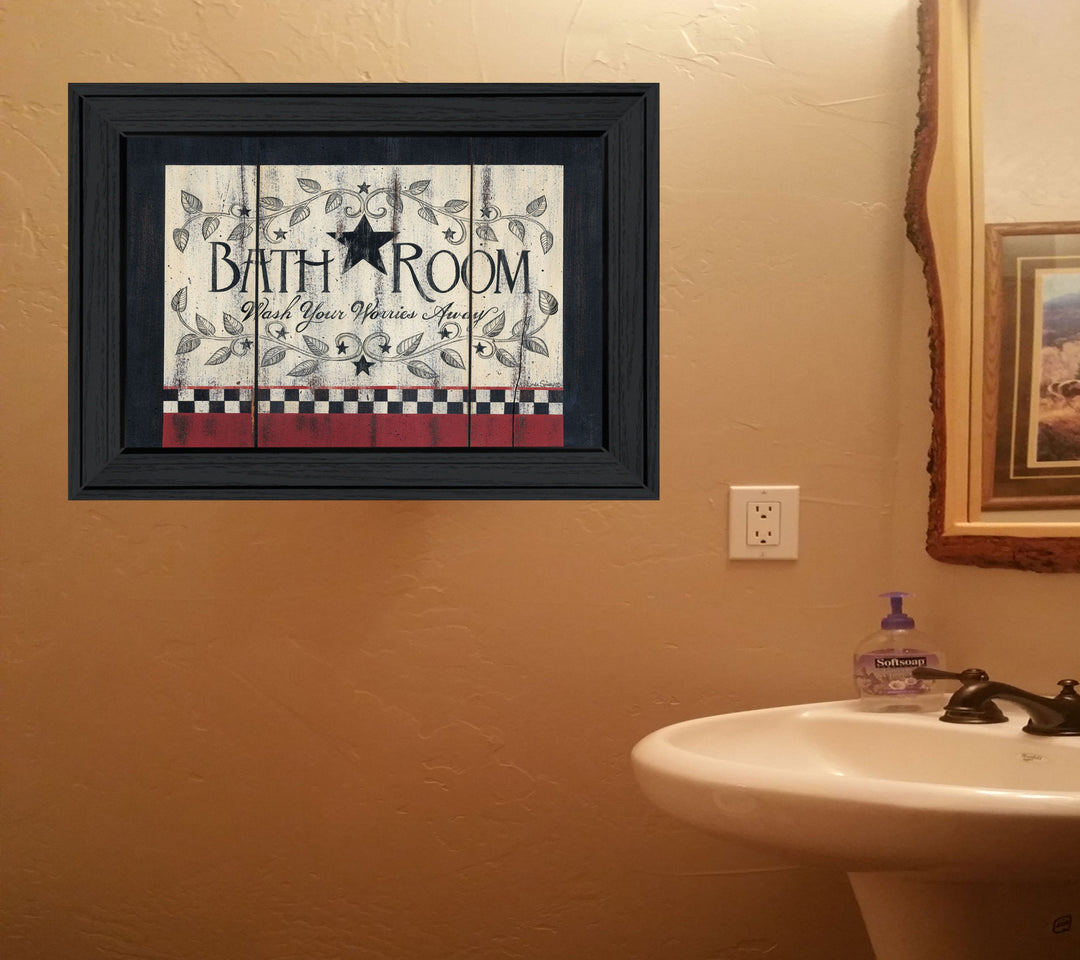 Bathroom 4 Black Framed Print Bathroom Wall Art