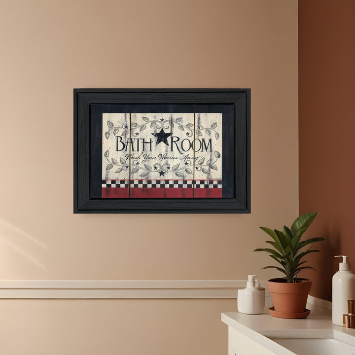 Bathroom 4 Black Framed Print Bathroom Wall Art