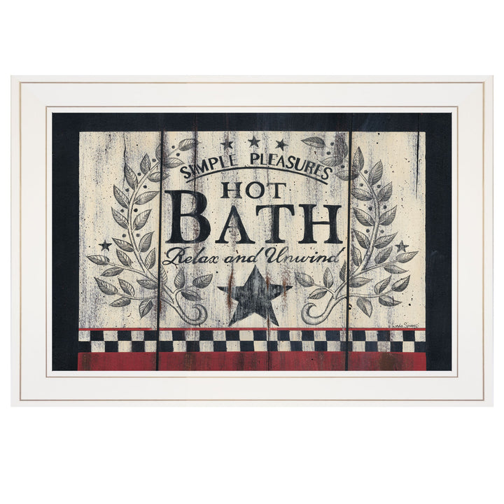 Hot Bath 13 White Framed Print Bathroom Wall Art