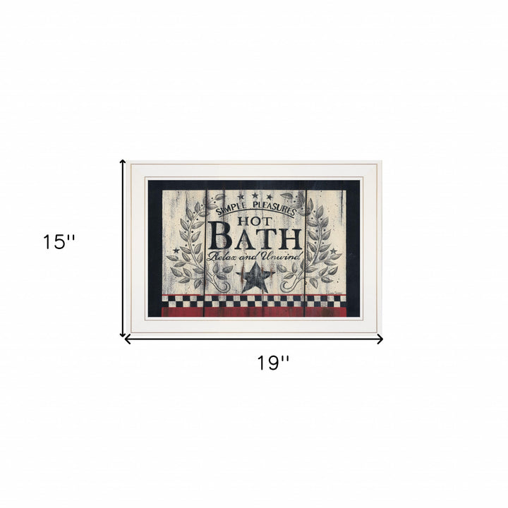 Hot Bath 13 White Framed Print Bathroom Wall Art