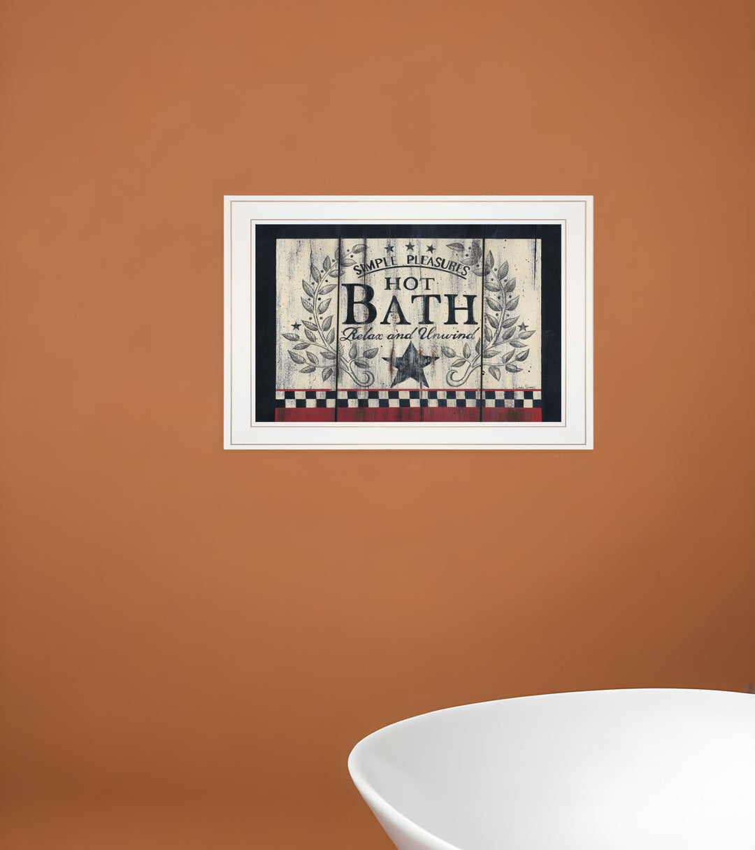 Hot Bath 13 White Framed Print Bathroom Wall Art