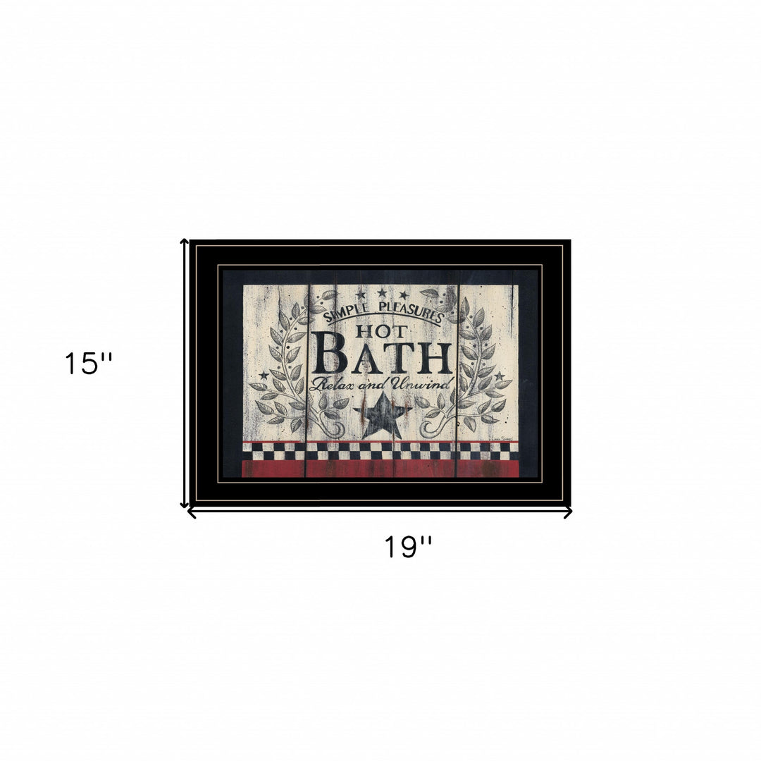 Hot Bath 14 Black Framed Print Bathroom Wall Art