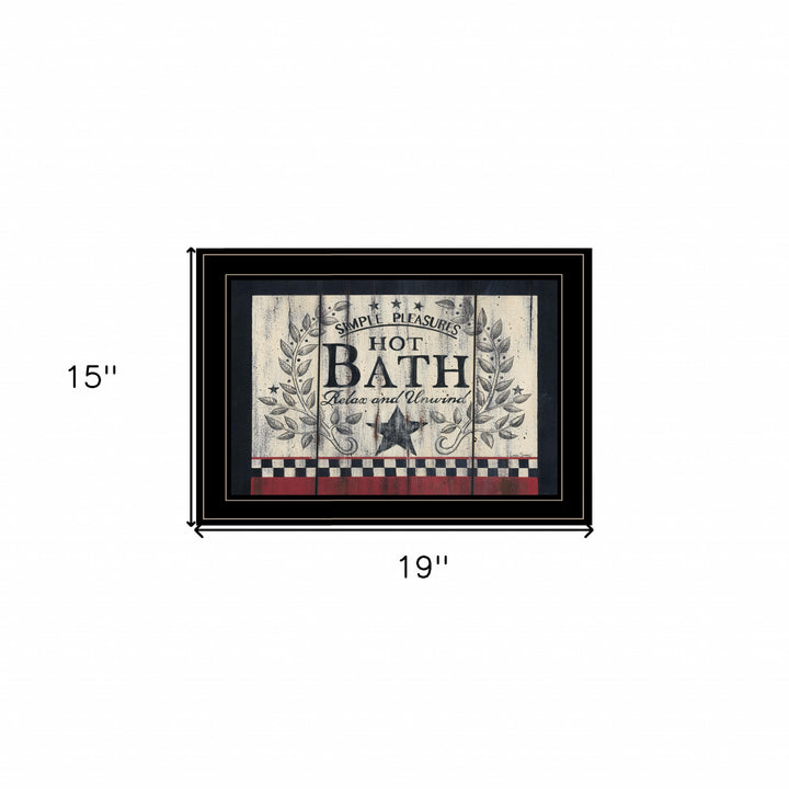 Hot Bath 14 Black Framed Print Bathroom Wall Art