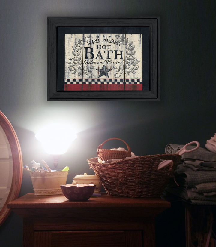 Hot Bath 2 Black Framed Print Bathroom Wall Art