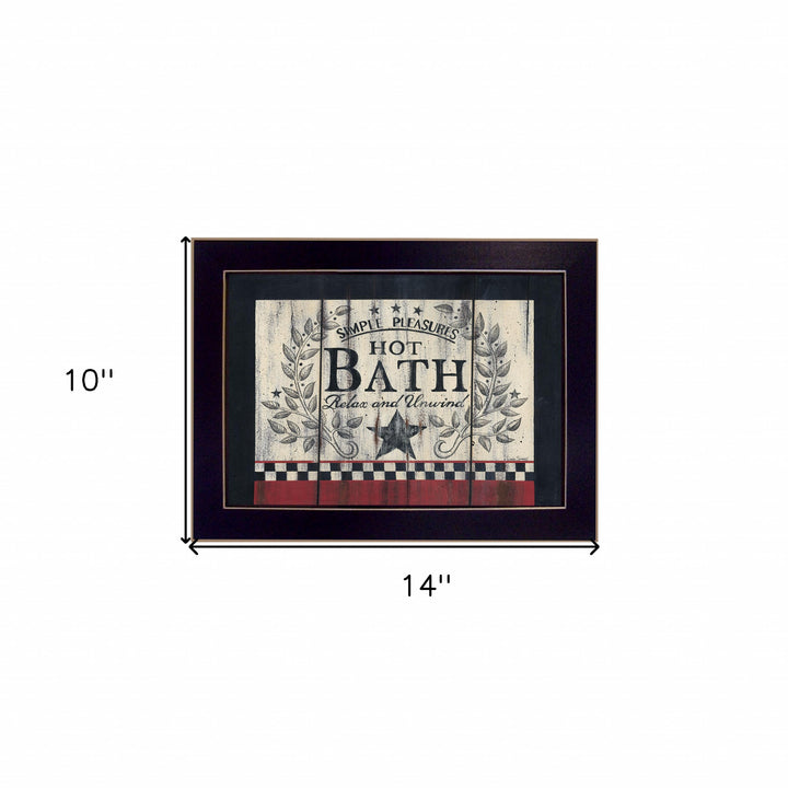 Hot Bath 3 Black Framed Print Bathroom Wall Art