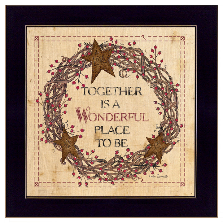 Together is a Wonderful Place to Be Ready to Hang Framed Print Black Frame Black Framed Print Wall Art