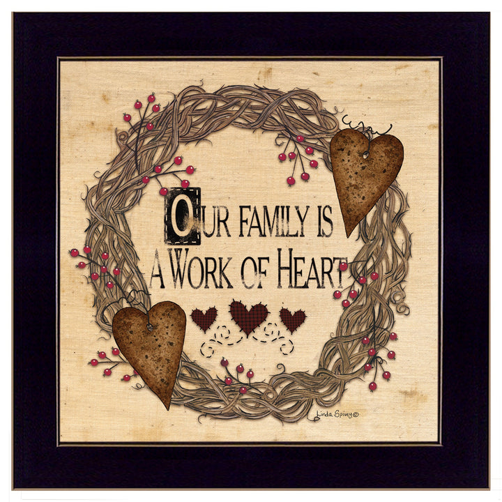 Our Family is a work of the Heart Linda Spivey Ready to Hang Framed Print Black Frame Black Framed Print Wall Art