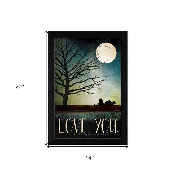 Love You Farm Black Framed Print Wall Art