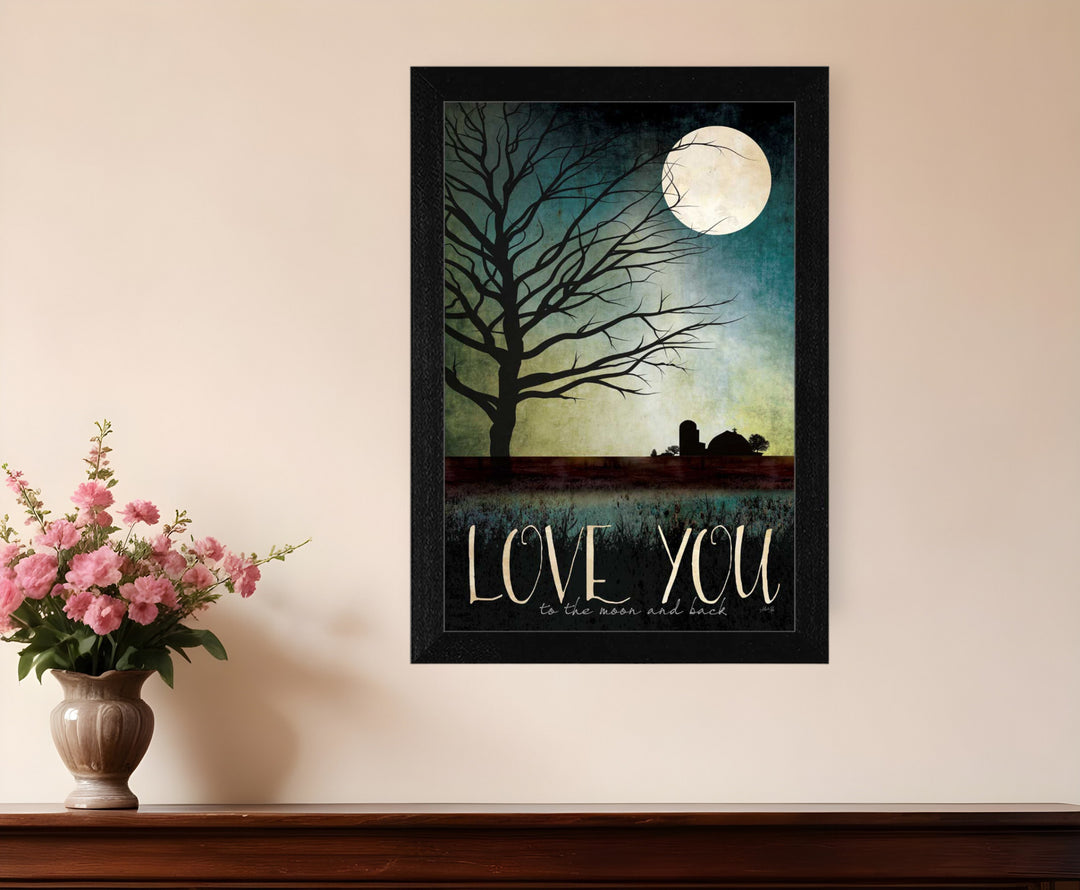 Love You Farm Black Framed Print Wall Art