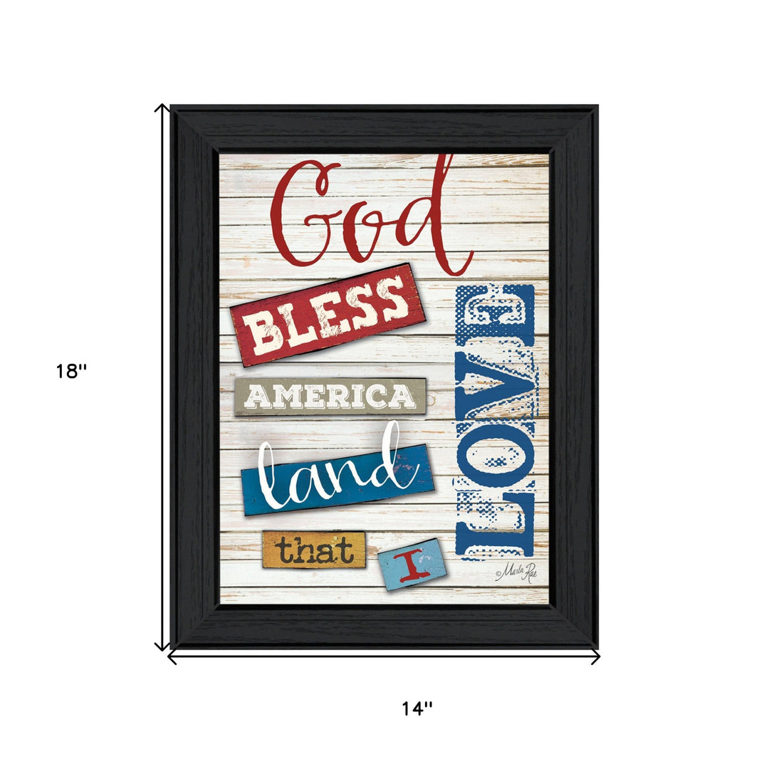 God Bless America 4 Black Framed Print Wall Art