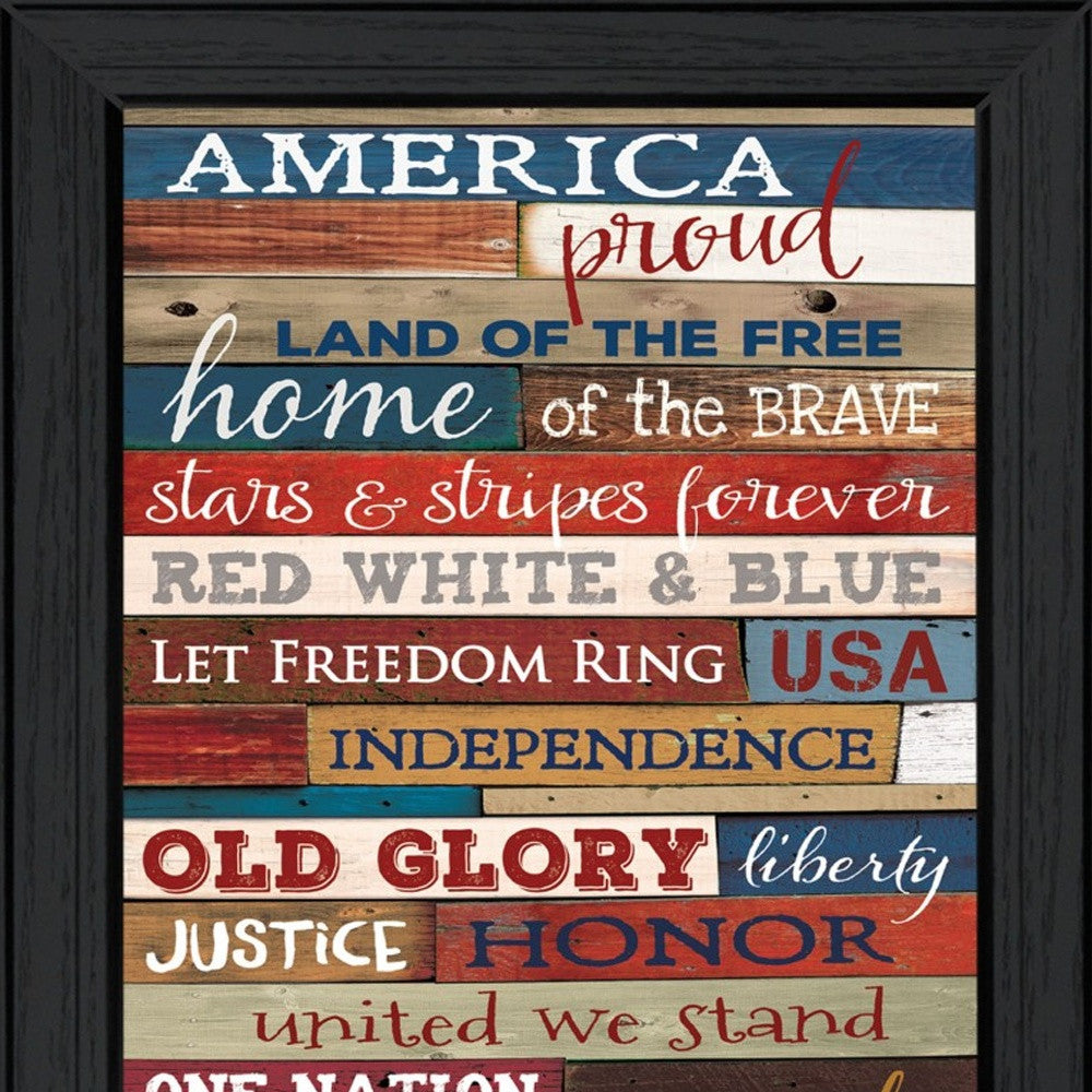 America Proud 1 Black Framed Print Wall Art