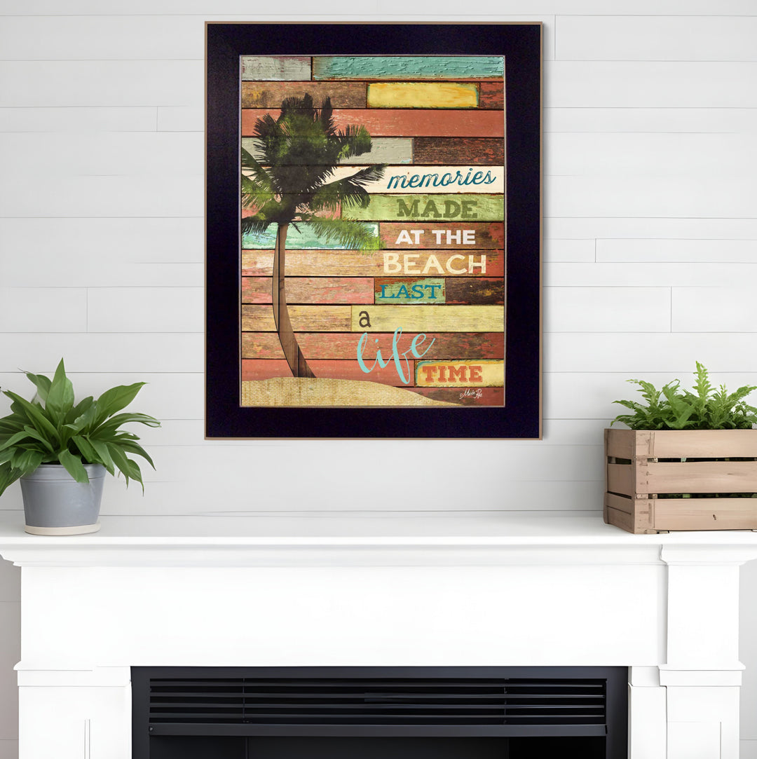 Beach Memories 4 Black Framed Print Wall Art