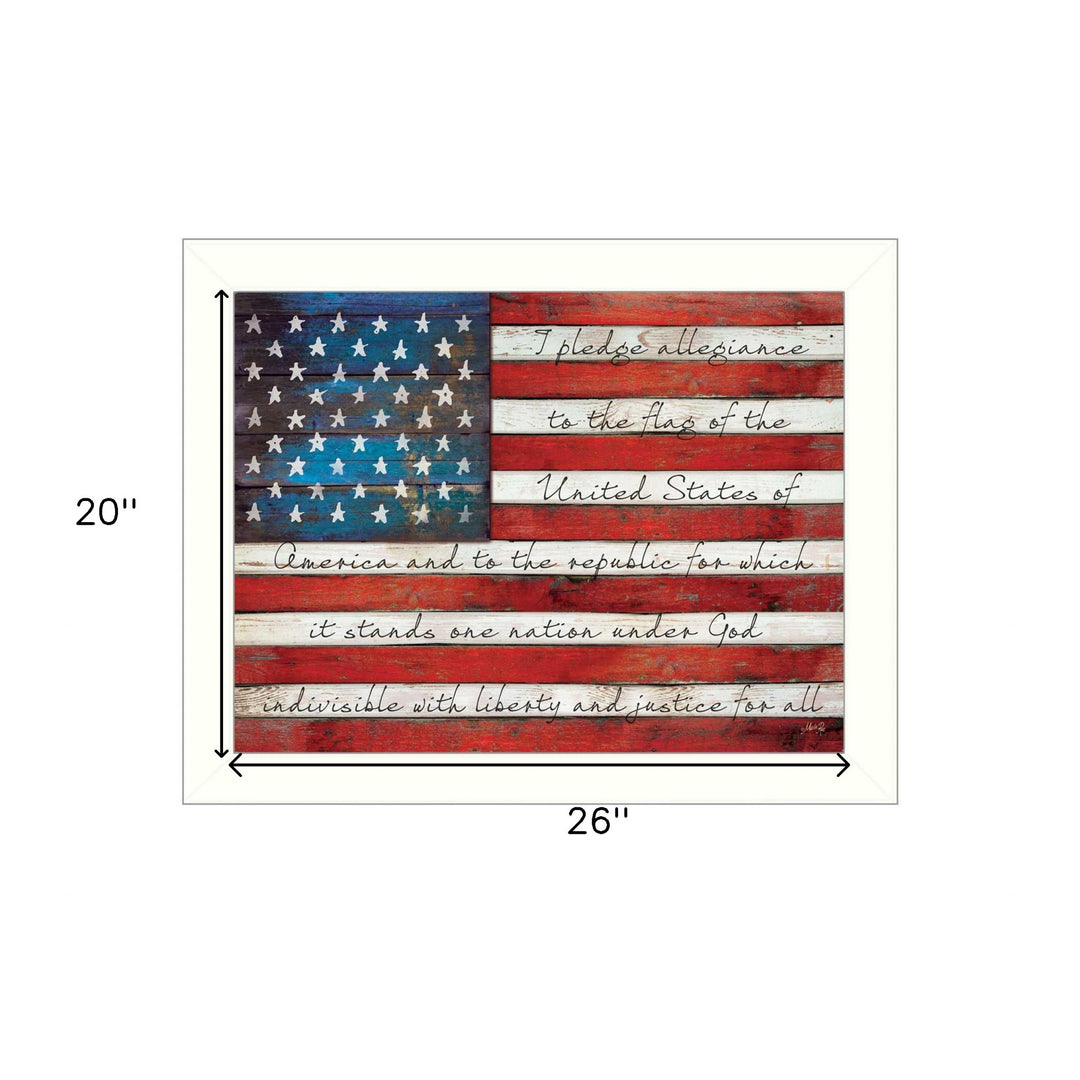 Pledge of Allegiance 4 White Framed Print Wall Art