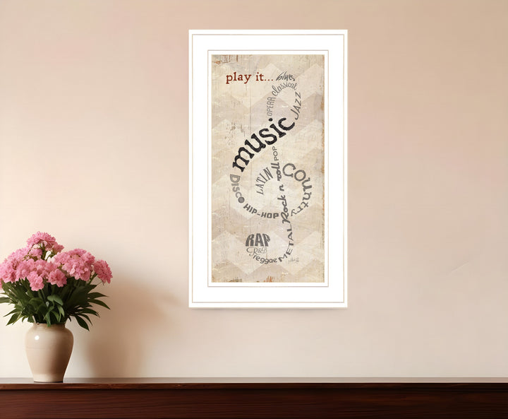 Play It 1 White Framed Print Wall Art